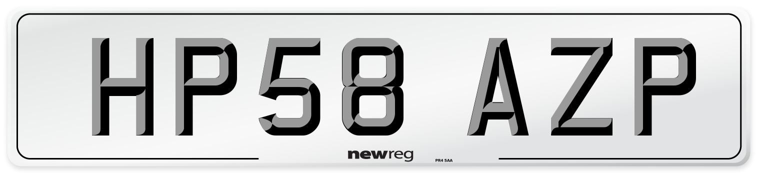 HP58 AZP Number Plate from New Reg